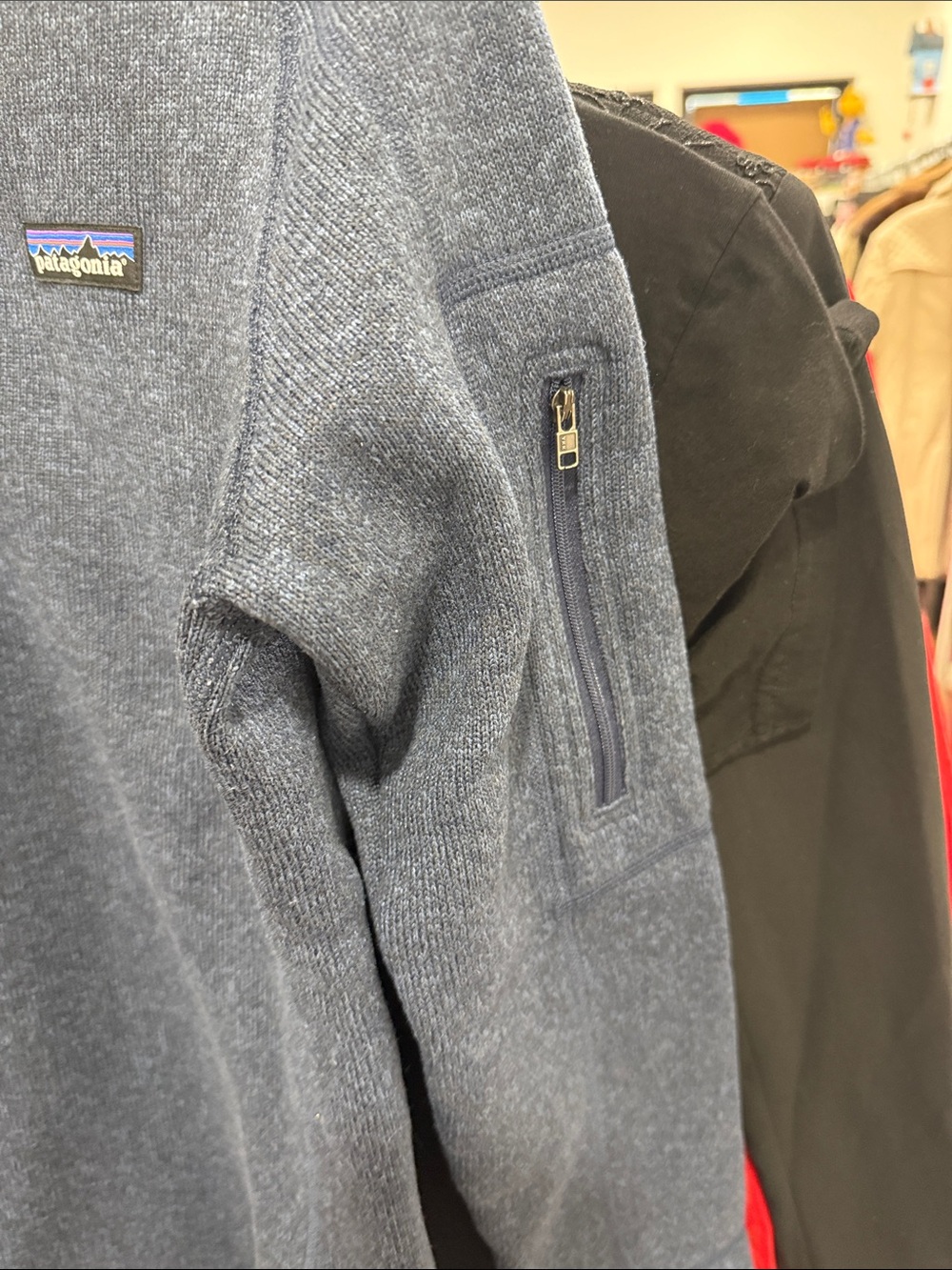 Patagonia Navy Half-Zip Fleece Pullover with Embroidered Logos - Picture 3 of 4